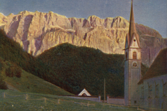 1004-Die-Dolomiten-St.-Maria-im-Groednertal-Sonnenuntergang-ueber-der-Sellagruppe