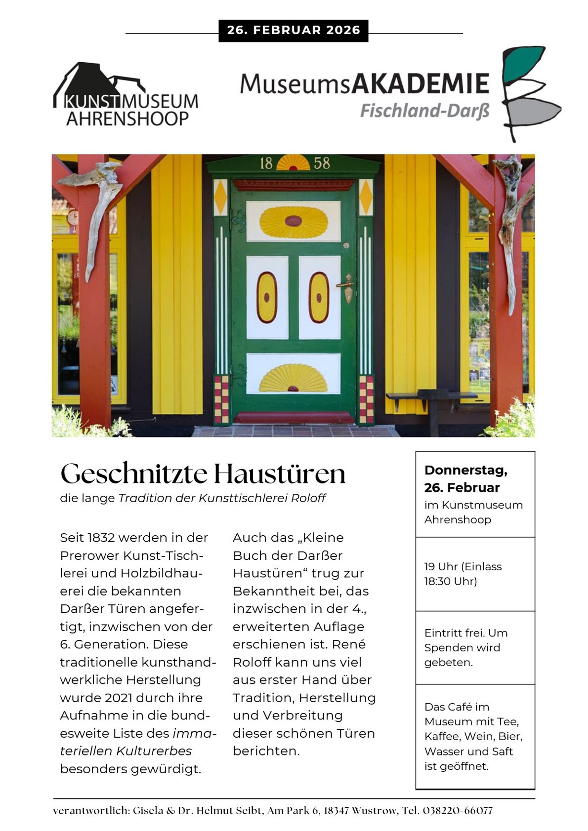 Geschnitzte Haustüren – die lange Tradition der Kunsttischlerei Roloff